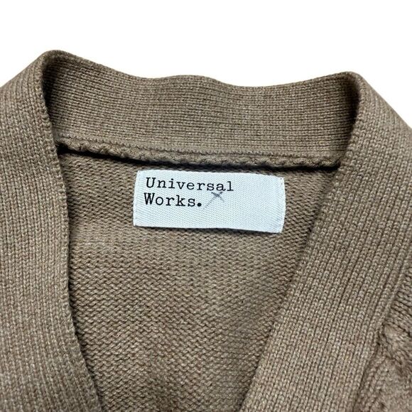 Universal Works Pocket David Cardigan Knit Cotton Sand Tan Large - Picture 5 of 6